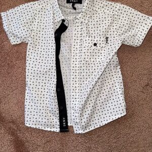 DKNY Toddler 4T White Shirt with Black Details